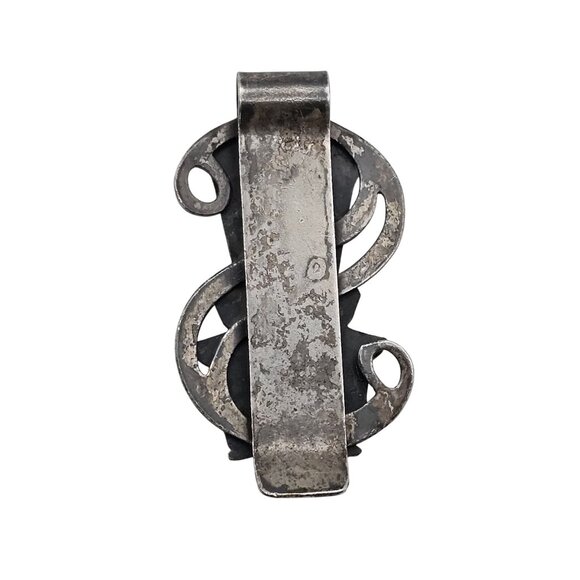 VTG Money Clip Pewter Silver Romantic Couple Old Automobile Belt Pocket Gift - Picture 8 of 11